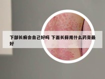 下部长癣会自己好吗 下面长藓用什么药膏最好