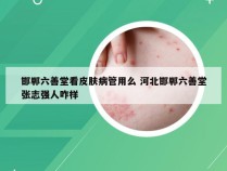 邯郸六善堂看皮肤病管用么 河北邯郸六善堂张志强人咋样