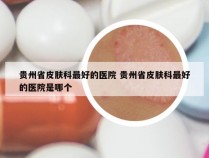 贵州省皮肤科最好的医院 贵州省皮肤科最好的医院是哪个