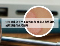 还有肚皮上有个小白色斑点 肚皮上有块白色的斑点是什么问题呢