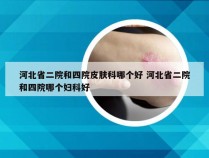 河北省二院和四院皮肤科哪个好 河北省二院和四院哪个妇科好