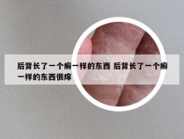 后背长了一个癣一样的东西 后背长了一个癣一样的东西很痒