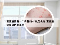 宝宝后背有一个白色的小块,怎么办 宝宝后背有白色的小点