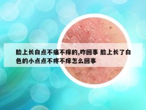 脸上长白点不痛不痒的,咋回事 脸上长了白色的小点点不疼不痒怎么回事