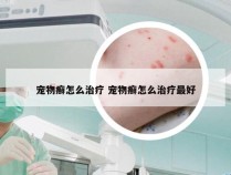 宠物癣怎么治疗 宠物癣怎么治疗最好