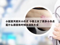 小腿夏天就长小白点 小腿上长了很多小白点是什么原因有时候会消失不见