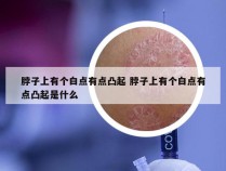 脖子上有个白点有点凸起 脖子上有个白点有点凸起是什么