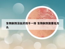 生物制剂没批药效不一样 生物制剂需要处方么