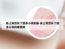 身上突然长了很多小块的癣 身上突然长了很多小块的癣很痒