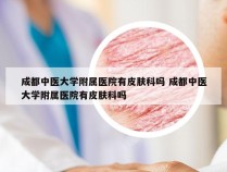 成都中医大学附属医院有皮肤科吗 成都中医大学附属医院有皮肤科吗