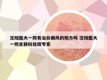 沈阳医大一院有治白癜风的地方吗 沈阳医大一院皮肤科祛斑专家