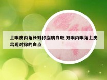 上眼皮内角长对称脂肪白斑 双眼内眼角上皮出现对称的白点