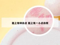 腿上有块白点 腿上有一小点白斑