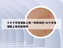 十六个月宝宝脸上有一块块白的 16个月宝宝脸上有白色斑块